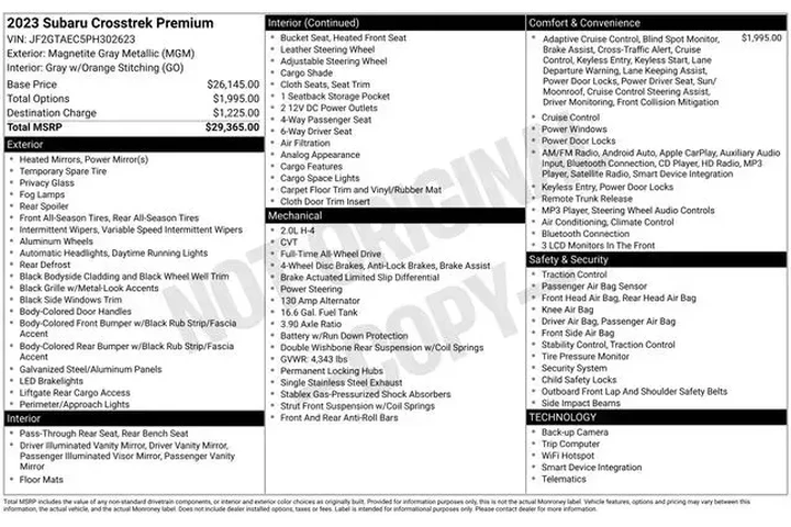 $24990 : Subaru Crosstrek 2023 AWD Pr image 4