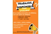 Jobs available / trabajos en Los Angeles