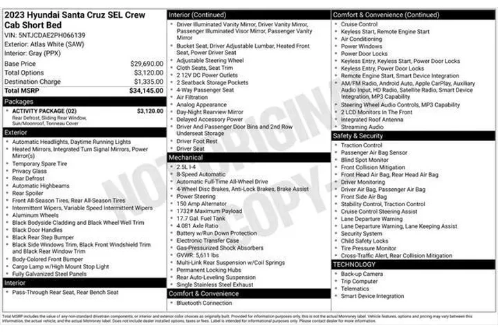 $25998 : Hyundai SANTA CRUZ 2023 AWD image 5