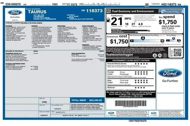 $11470 : Ford Taurus 2017 SEL 4dr Sed image 2