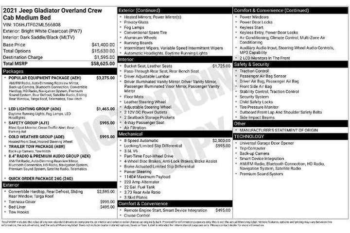 $28700 : Jeep Gladiator 2021 4x4 Over image 2