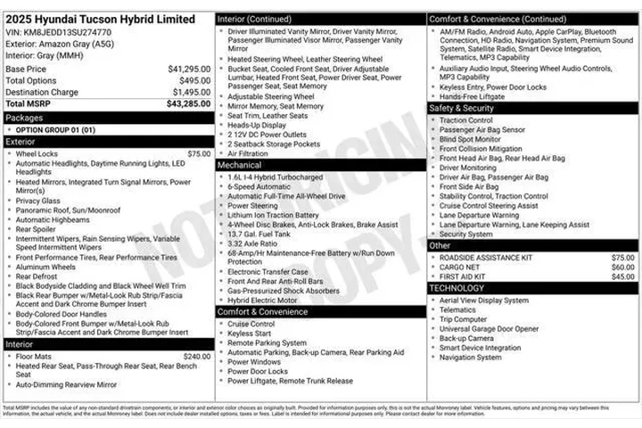 $34900 : Hyundai TUCSON Hybrid 2025 A image 5