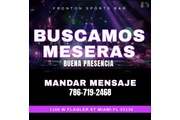 NECESITAMOS MESERAS en Miami