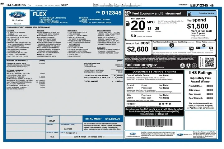 $12534 : Ford Flex 2014 Limited 4dr C image 2