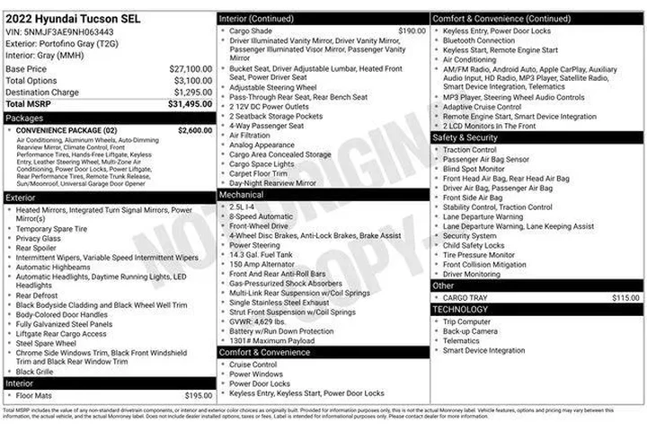 $18495 : Hyundai TUCSON 2022 SEL 4dr image 6
