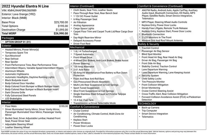 $17528 : Hyundai ELANTRA 2022 N Line image 2