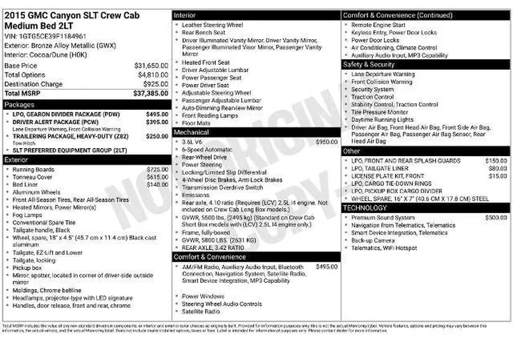 $16500 : GMC Canyon 2015 4x2 SLT 4dr image 2