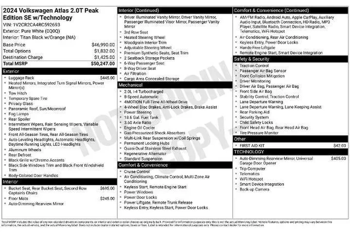 $38619 : Volkswagen Atlas 2024 AWD Pe image 6