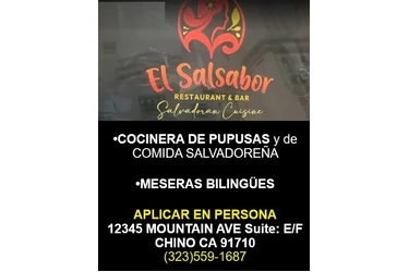 SOLICITO COCINERA y MESERA 📍 en San Bernardino