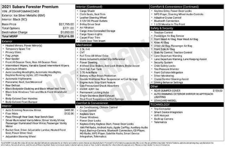 $18100 : Subaru Forester 2021 AWD Pre image 2