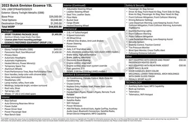 $27970 : Buick Envision 2023 AWD Esse image 2