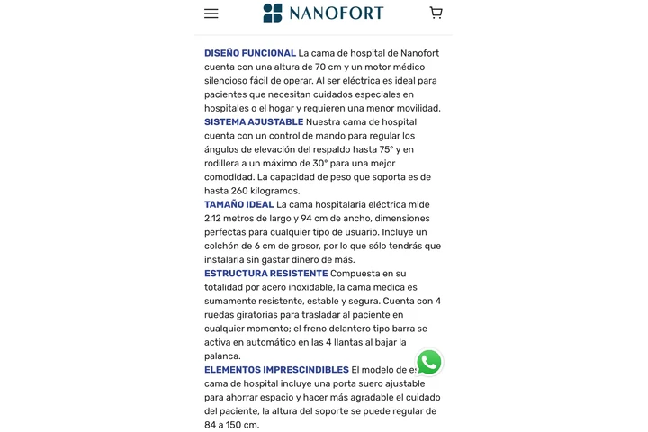 $15000 : Cama de hospital Nanofort image 7