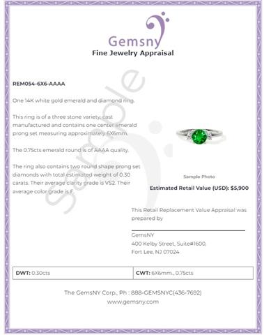 $2917 : Shop Three Stone Emerald Ring image 2