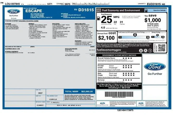$6750 : Ford Escape 2014 S 4dr SUV image 2
