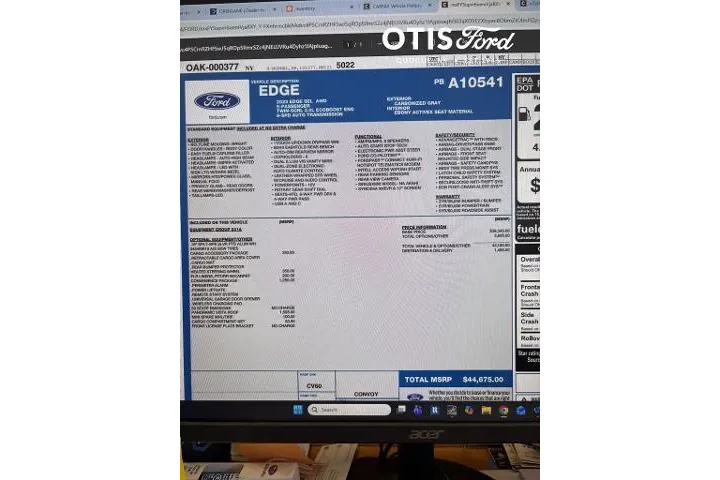 $28700 : Ford Edge 2023 AWD SEL 4dr C image 1