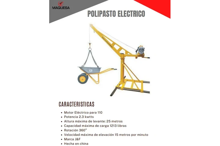 $2415 : POLIPASTO ELECTRICO JF, 3HP image 1
