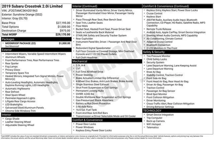 $20490 : Subaru Crosstrek 2019 AWD 2. image 2