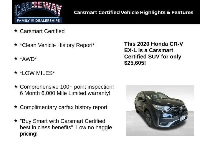 $25605 : Honda CR-V 2020 AWD EX-L 4dr image 2