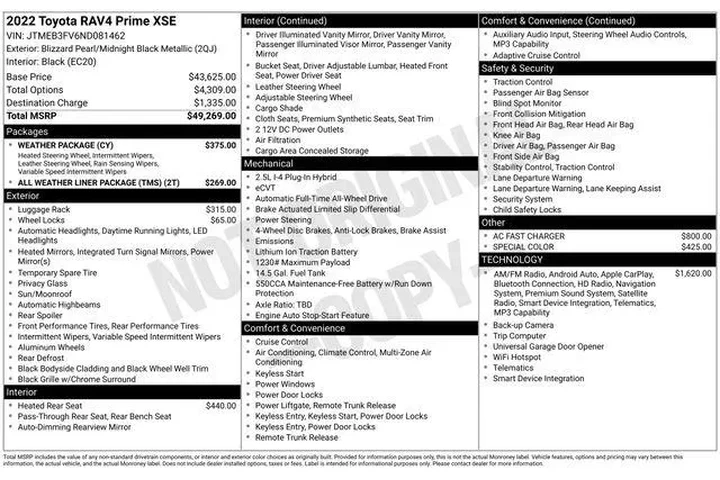 $33790 : Toyota RAV4 Prime 2022 AWD X image 4