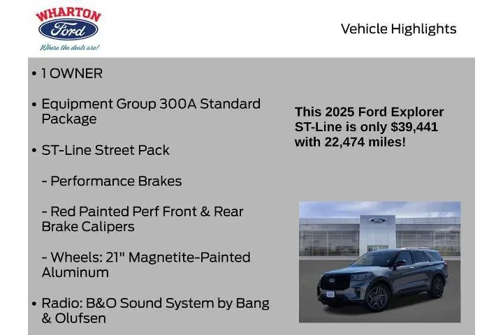 $39441 : Ford Explorer 2025 AWD ST-Li image 5