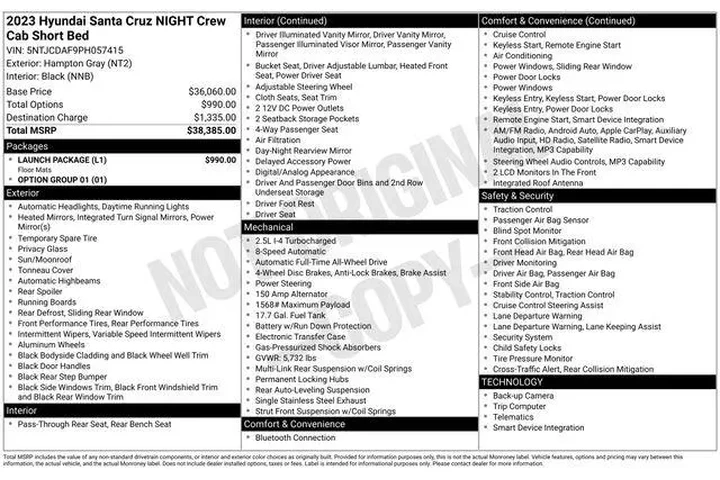 $21495 : Hyundai SANTA CRUZ 2023 AWD image 7
