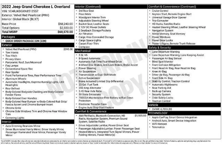 $30250 : Jeep Grand Cherokee L 2022 4 image 2