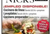 NICK'S RESTAURANTE SOLICITA en San Diego