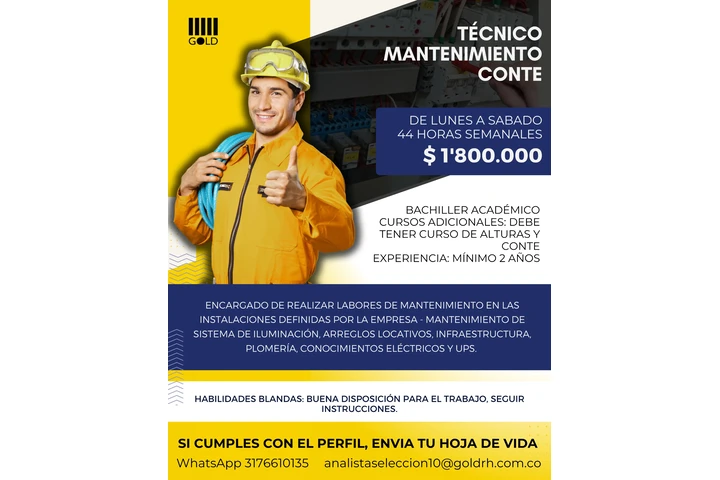 Técnico de mantenimiento CONTE image 1