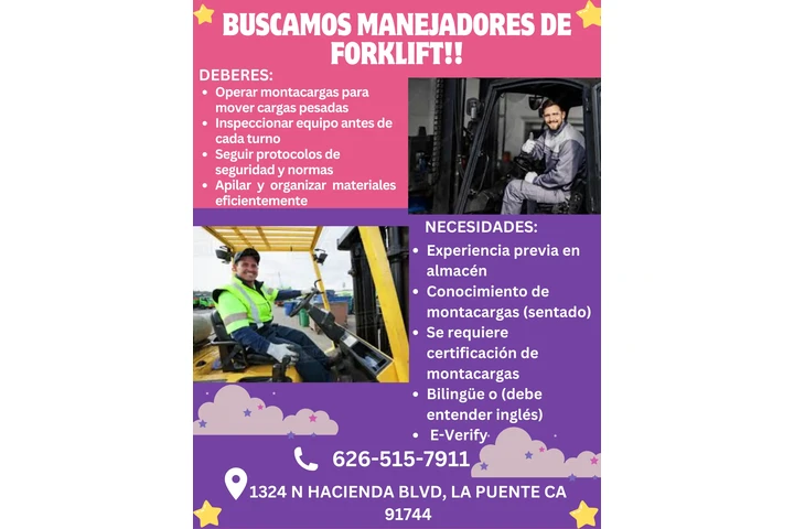 MANEJADOR DE FORKLIFT image 1