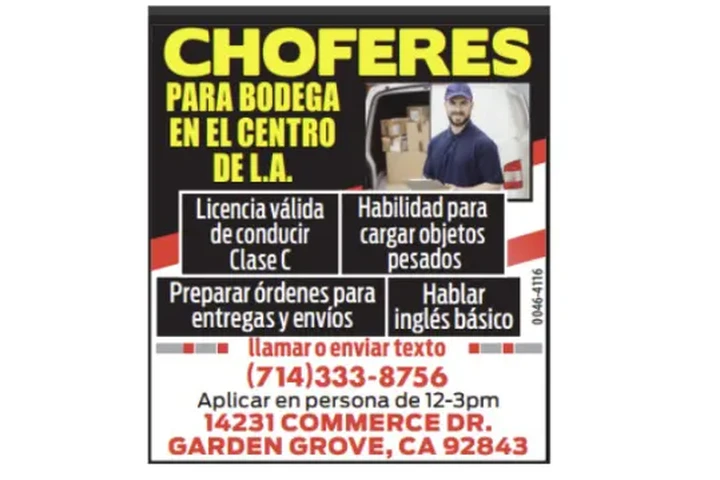 CHOFERES PARA BODEGA image 1