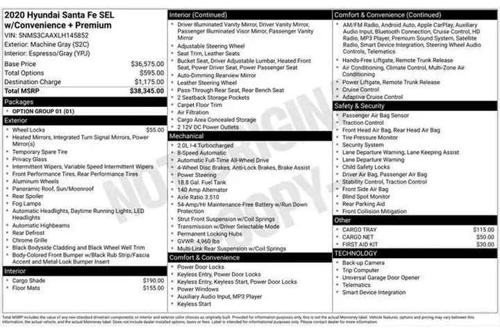 $19981 : Hyundai SANTA FE 2020 AWD SE image 5