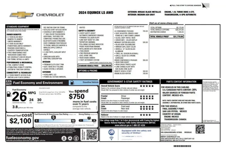 $18975 : 2024 Equinox LS image 5