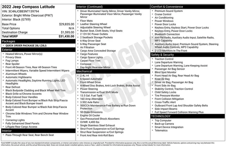 $15996 : Jeep Compass 2022 Latitude 4 image 9