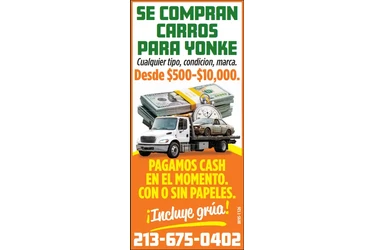 SE COMPRAN CARROS PARA YONKE en Los Angeles