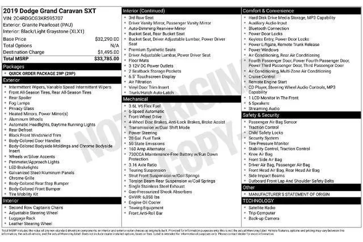 $10000 : Dodge Grand Caravan 2019 SXT image 3