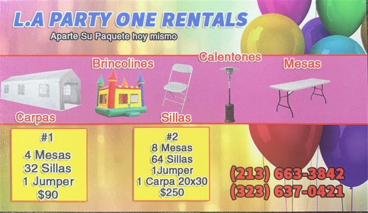 🎊🎊🎉L.A Party One Rentals 🎈 image 1