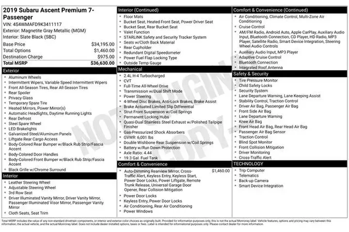 $17990 : Subaru Ascent 2019 AWD Premi image 2