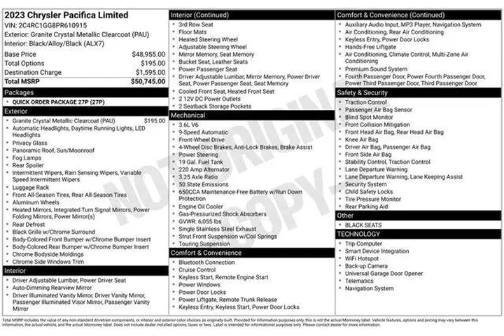 $27307 : Chrysler Pacifica 2023 Limit image 9