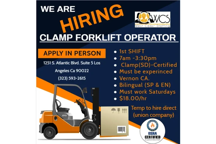 Clamp Forklift driver -Vernon image 1