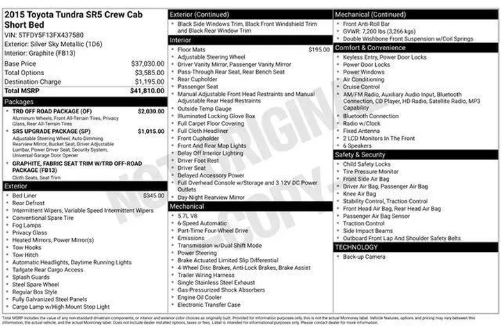 $20757 : Toyota Tundra 2015 4x4 SR5 4 image 9