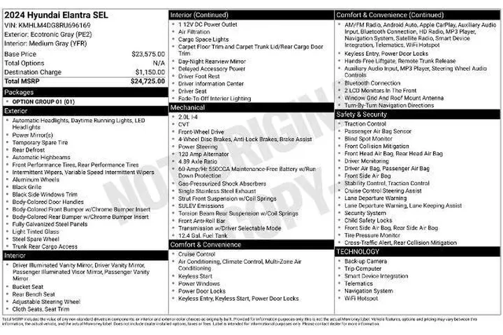 $21300 : Hyundai ELANTRA 2024 SEL 4dr image 2