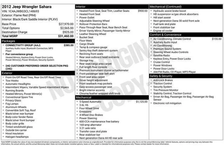$17998 : Jeep Wrangler 2012 4x4 Sahar image 2