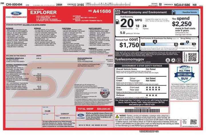 $35995 : Ford Explorer 2022 AWD ST 4d image 7
