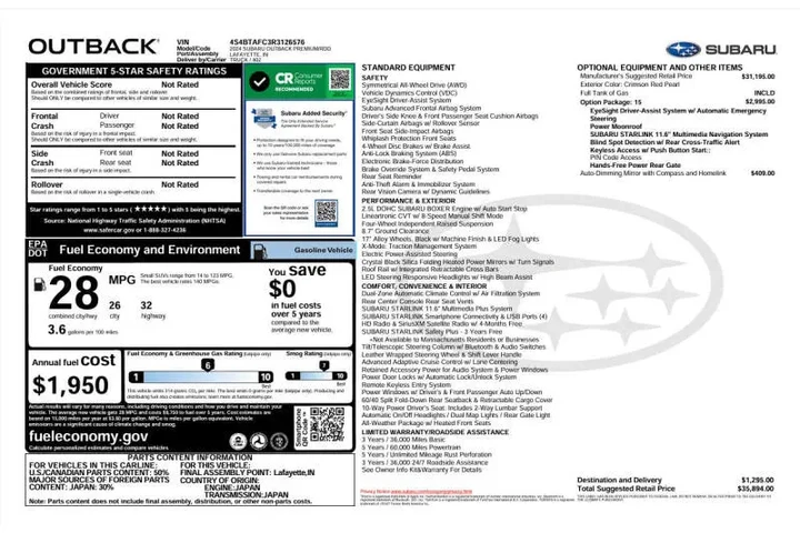 $21574 : 2024 Outback Premium image 5