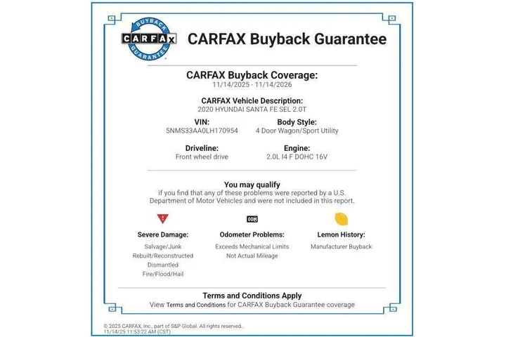 $18595 : Hyundai SANTA FE 2020 SEL 2. image 2