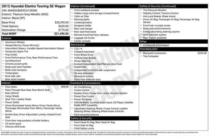 $5995 : Hyundai ELANTRA Touring 2012 image 7