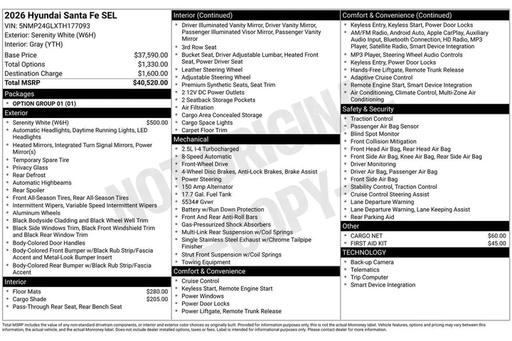 $35965 : Hyundai SANTA FE 2026 SEL 4d image 6