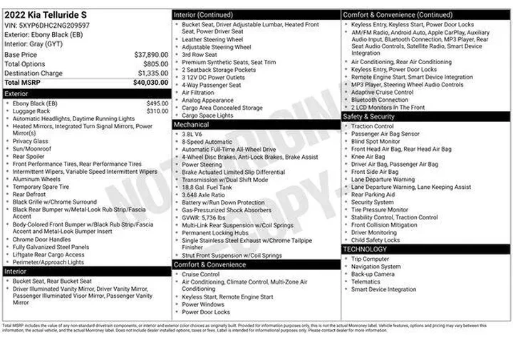 $23995 : Kia Telluride 2022 AWD S 4dr image 6