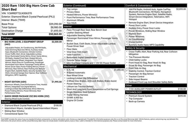 $23965 : Ram 1500 2020 4x2 Big Horn 4 image 2