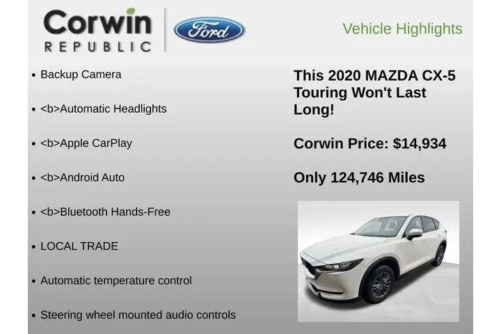 $14934 : Mazda CX-5 2020 Touring 4dr image 6